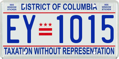 DC license plate EY1015