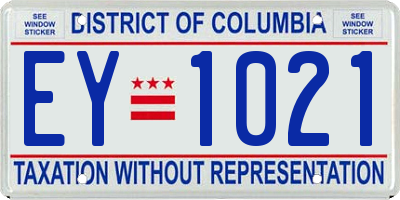 DC license plate EY1021