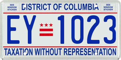 DC license plate EY1023