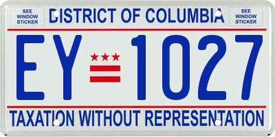 DC license plate EY1027