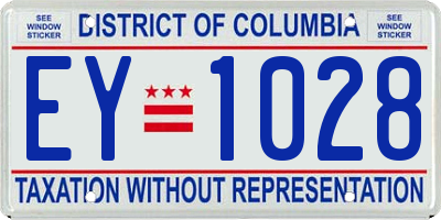 DC license plate EY1028