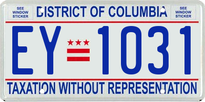DC license plate EY1031