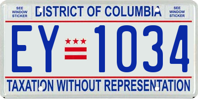DC license plate EY1034