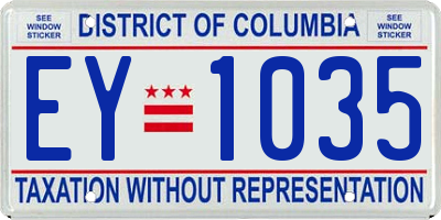 DC license plate EY1035