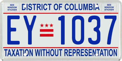 DC license plate EY1037