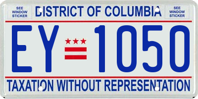 DC license plate EY1050
