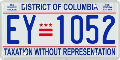 DC license plate EY1052