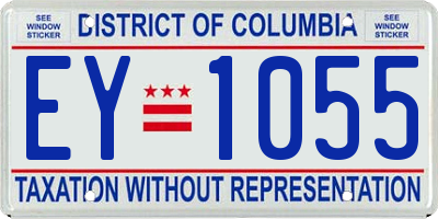 DC license plate EY1055