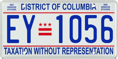 DC license plate EY1056