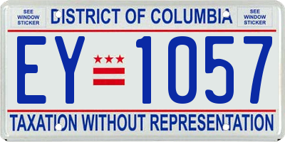 DC license plate EY1057