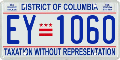 DC license plate EY1060
