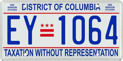 DC license plate EY1064