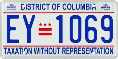 DC license plate EY1069
