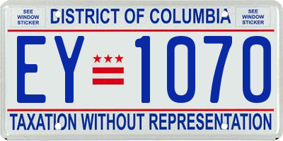 DC license plate EY1070