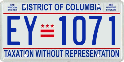 DC license plate EY1071