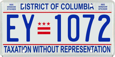 DC license plate EY1072
