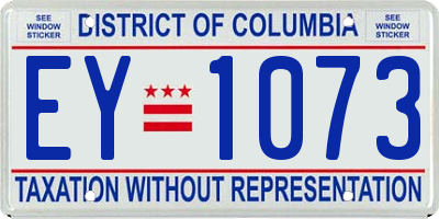 DC license plate EY1073