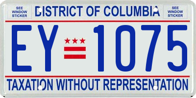 DC license plate EY1075