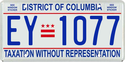 DC license plate EY1077