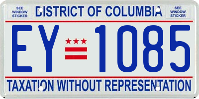 DC license plate EY1085