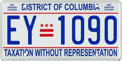 DC license plate EY1090