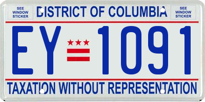 DC license plate EY1091