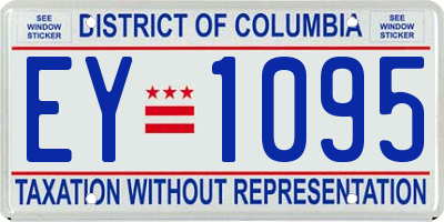 DC license plate EY1095