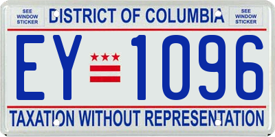 DC license plate EY1096