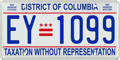 DC license plate EY1099