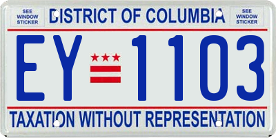 DC license plate EY1103