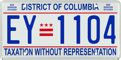 DC license plate EY1104