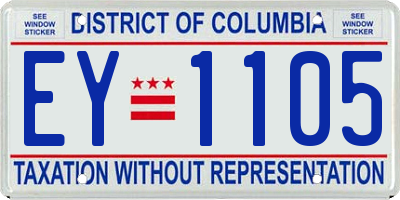 DC license plate EY1105