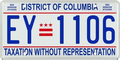 DC license plate EY1106