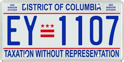 DC license plate EY1107