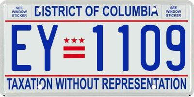DC license plate EY1109