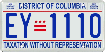 DC license plate EY1110