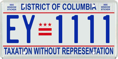DC license plate EY1111