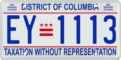 DC license plate EY1113