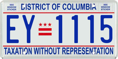 DC license plate EY1115