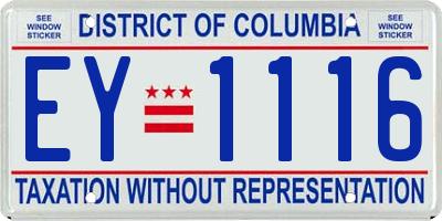 DC license plate EY1116