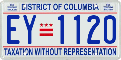 DC license plate EY1120