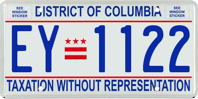 DC license plate EY1122