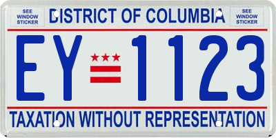 DC license plate EY1123