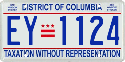 DC license plate EY1124