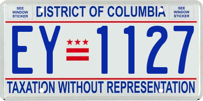 DC license plate EY1127