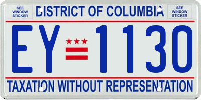 DC license plate EY1130