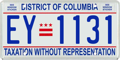 DC license plate EY1131