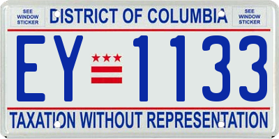 DC license plate EY1133