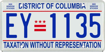 DC license plate EY1135