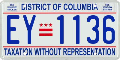 DC license plate EY1136